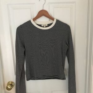 Long Sleeve Black & White Striped Tee